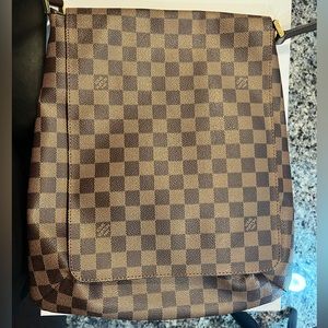 Auth Louis Vuitton Musette Salsa Damier Ebene